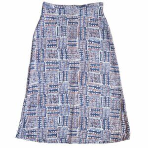 Vintage Ellen Figg Full Length Skirt Soft Watercolor Style Design - Medium Sz 10